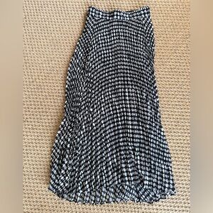 ba&sh Black and White Bessie Polka Dot Pleated Women's Midi Skirt, Size 0